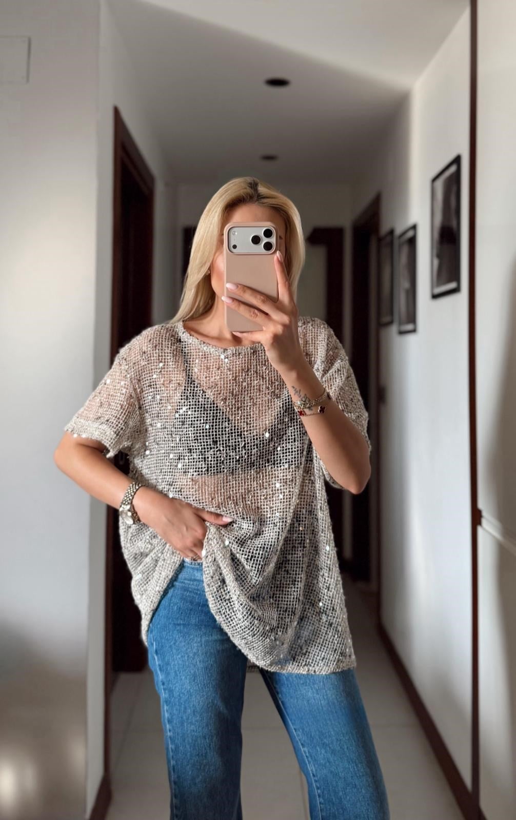 BEJ ORJ MARKA ZR PUL DETAYLI BLUZ