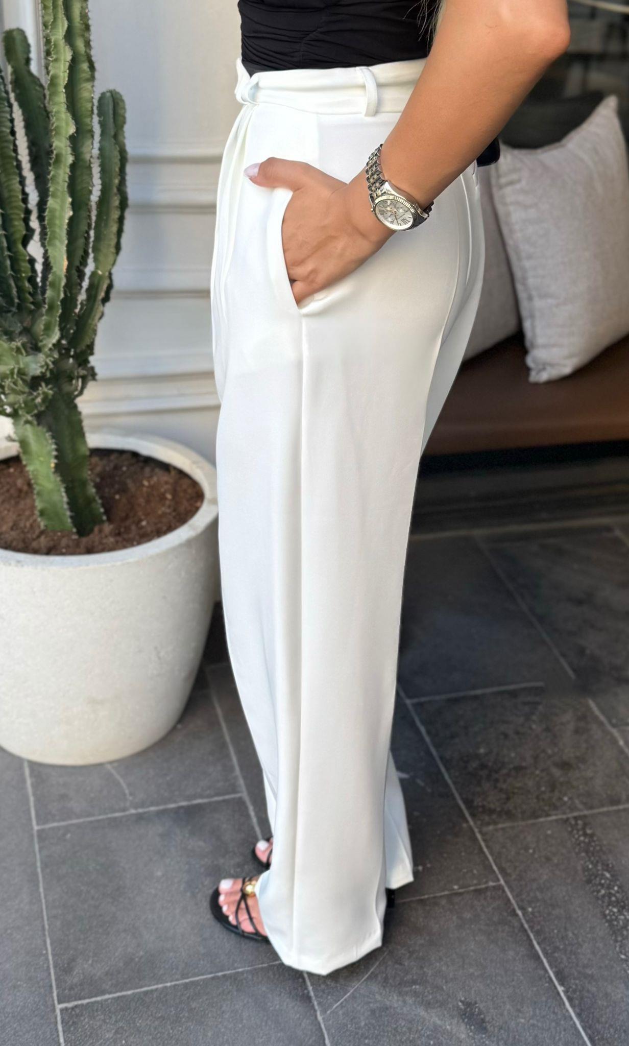 BEYAZ PALAZZO PANTOLON