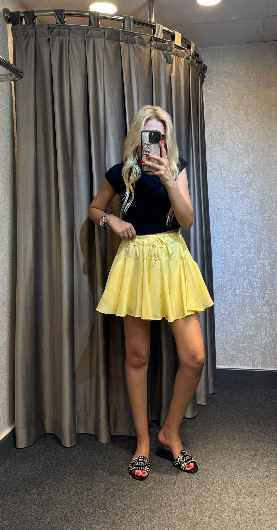 CLARA ŞORT ETEK  SARI