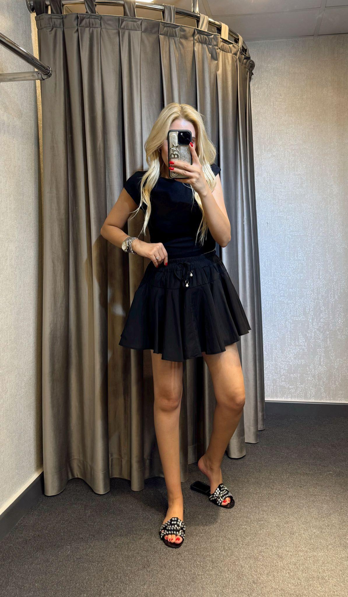 CLARA ŞORT ETEK  SİYAH
