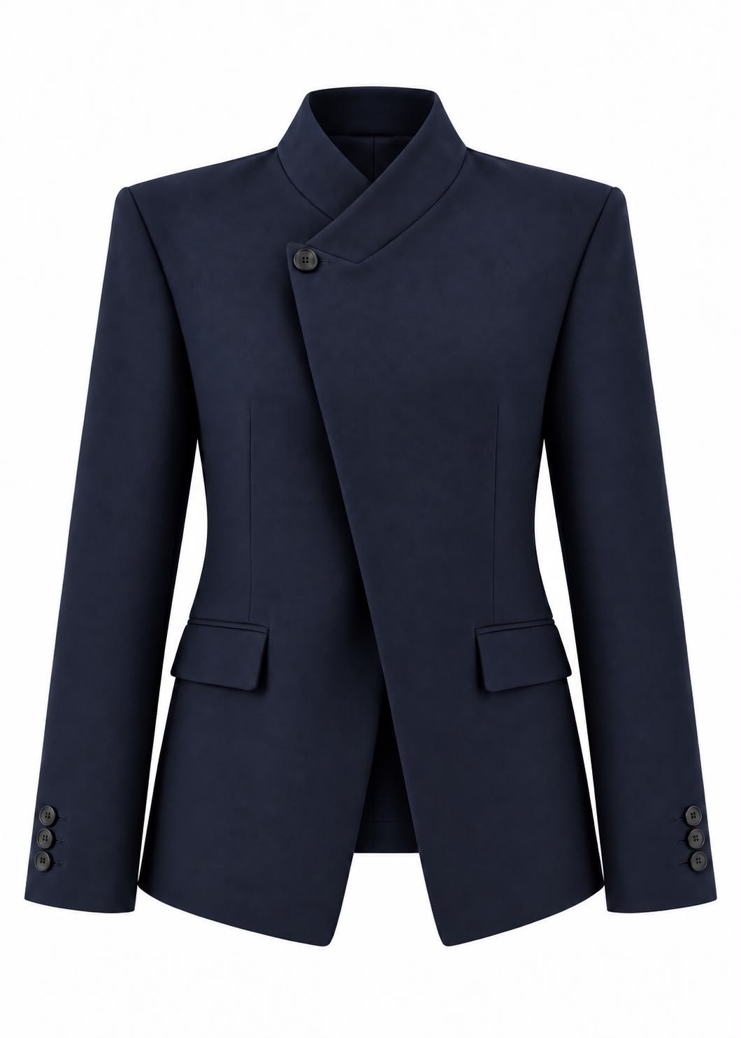 CORALİA LACİVERT DİK YAKA DÜĞMELİ BLAZER CEKET