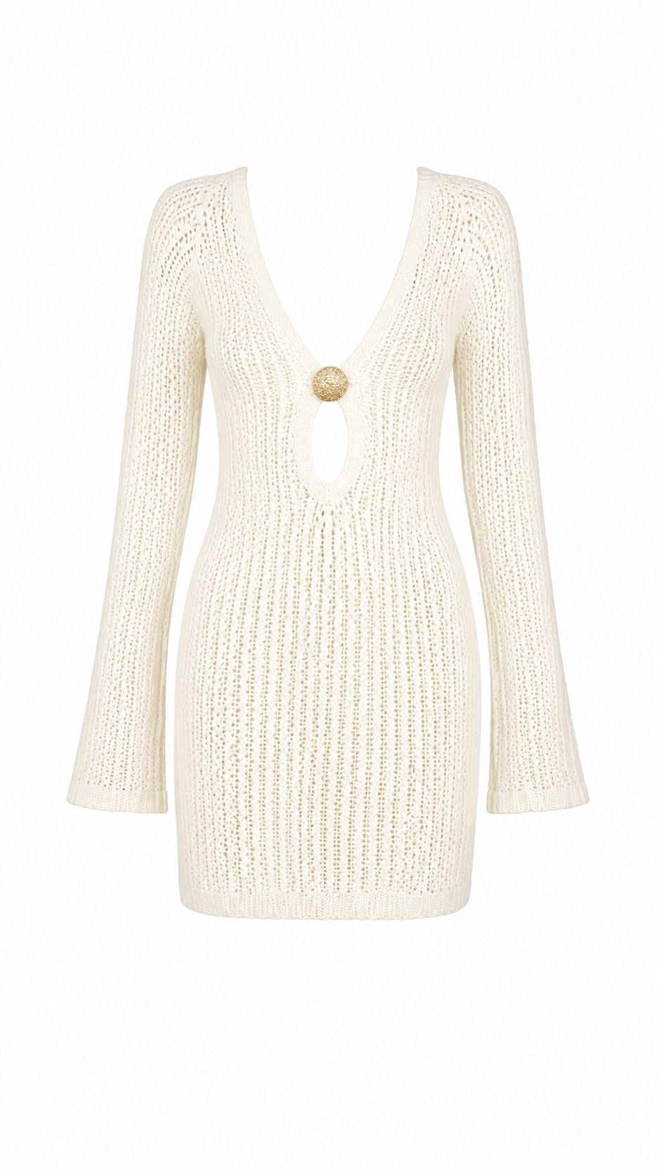 EKRU BÜYÜK GOLD TOKALI BEACHWEAR ELBİSE
