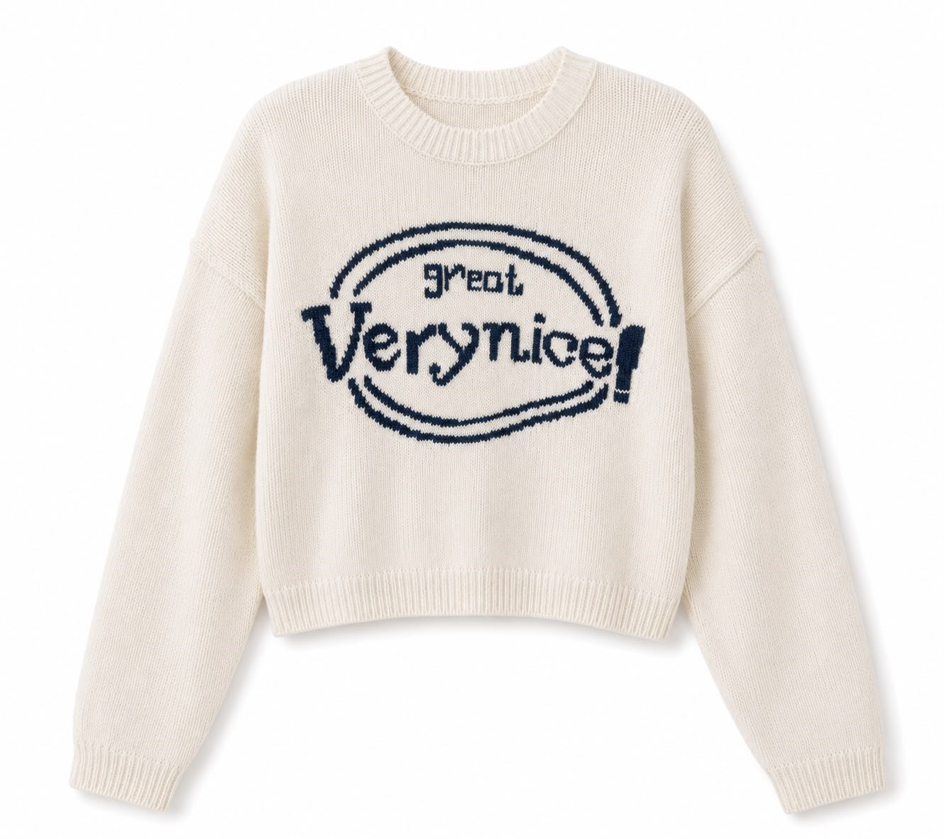 EKRU YAZI DETAYLI CROP TRİKO