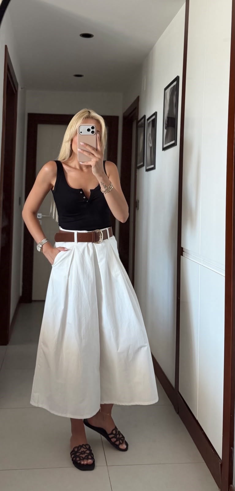 EKRU ZR MODEL KEMERLİ CULOTTE PANTOLON