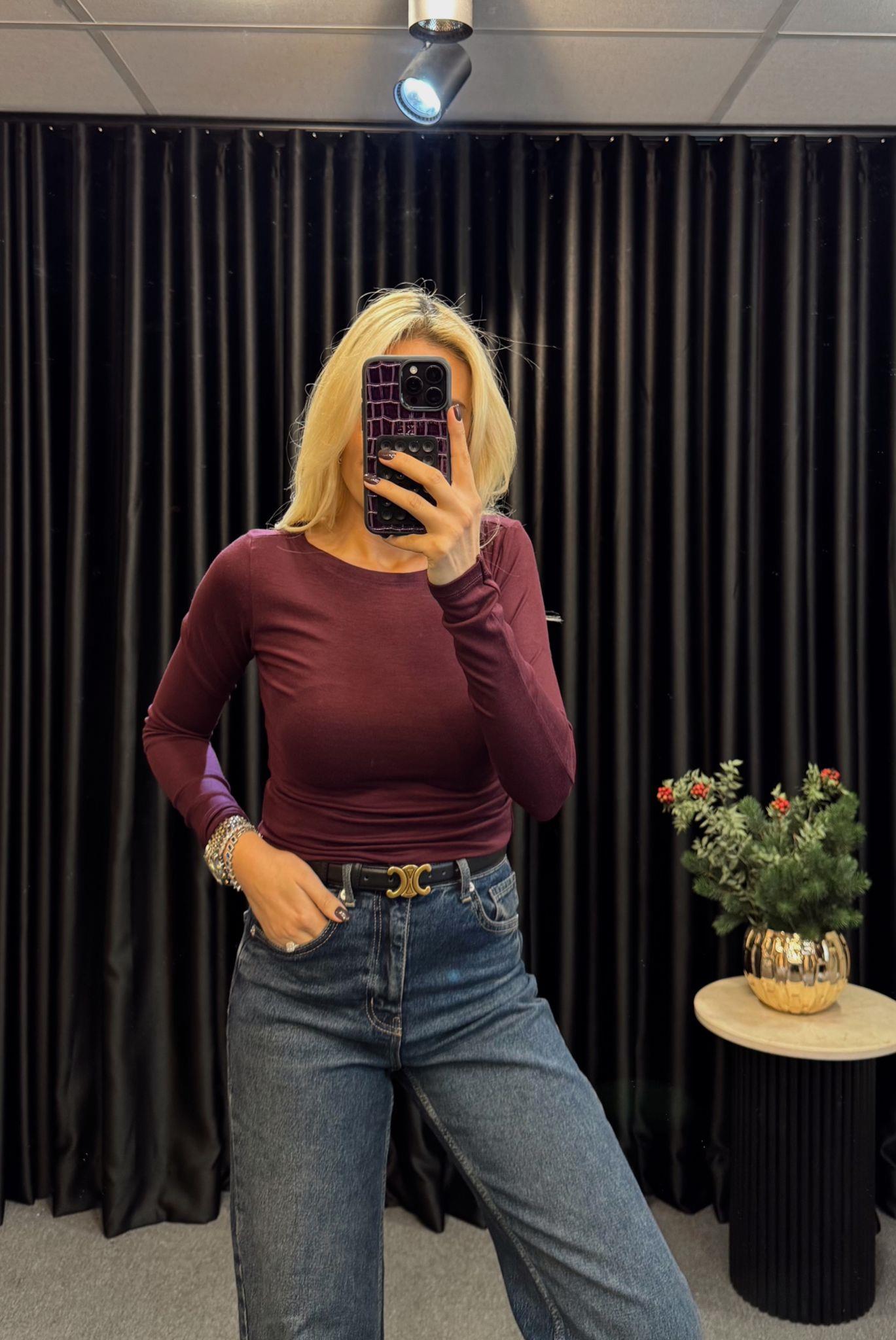 GENİŞ YAKA BODY BORDO