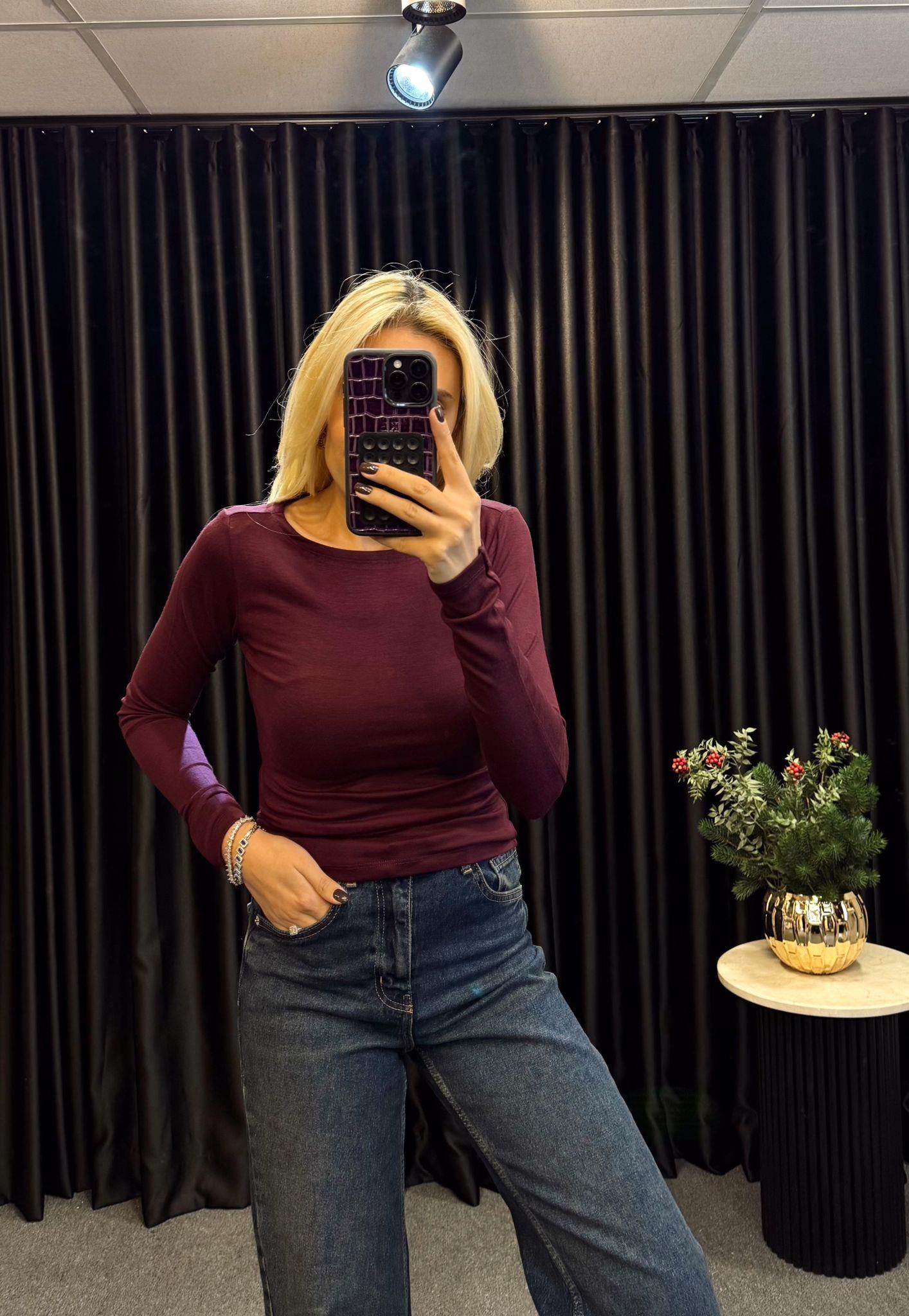 GENİŞ YAKA BODY BORDO
