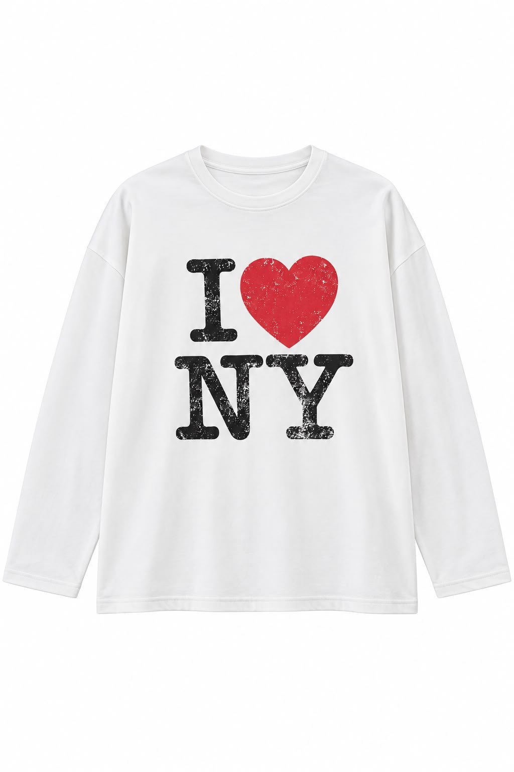 I LOVE NY EKRU BASKILI SWEATSHİRT