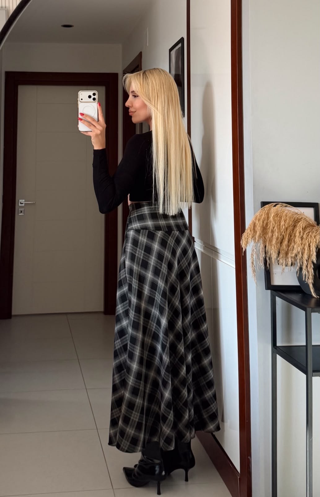 JOSSE SİYAH BAĞLAMA DETAYLI EKOSE ETEK