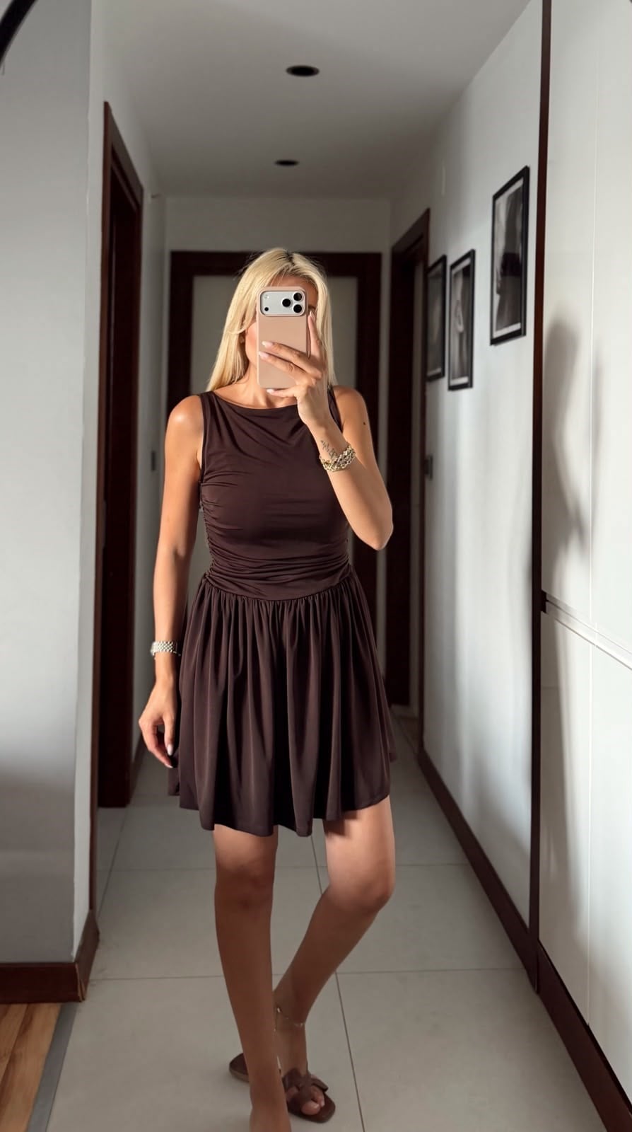 KAHVE ALORA ELBİSE