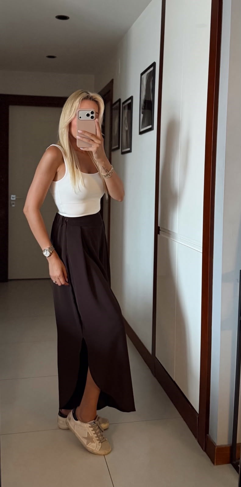KAHVE BELDEN LASTİKLİ PAÇASI YIRTMAÇLI ŞALVAR PANTOLON