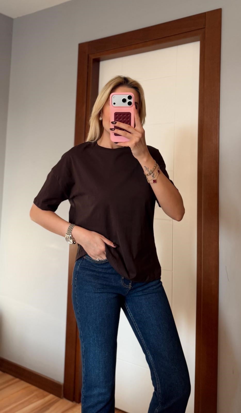 KAHVE DİLVİN BASİC TSHİRT