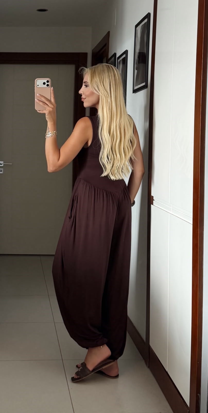 KAHVE MODAL SALAŞ KESİM KOLSUZ TULUM