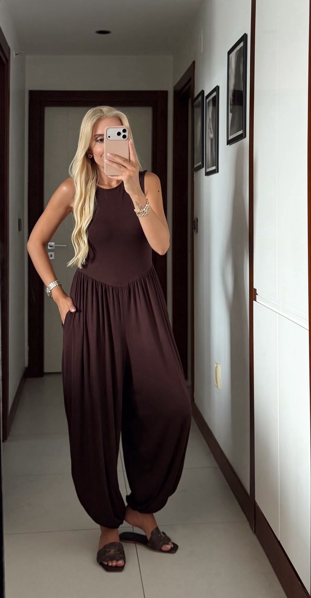 KAHVE MODAL SALAŞ KESİM KOLSUZ TULUM