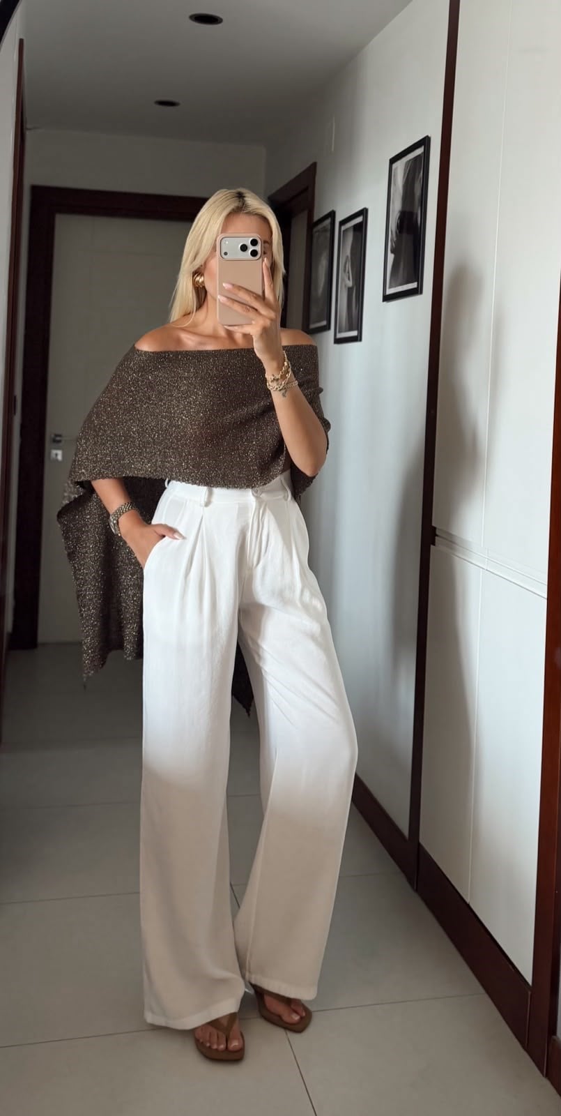 KAHVE SİMLİ PELERİN ŞAL BLUZ