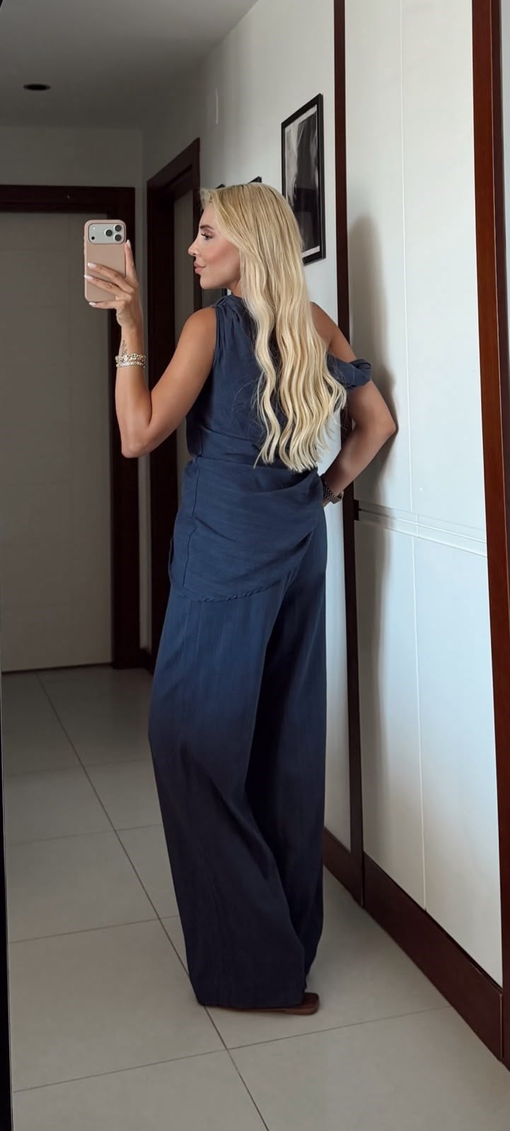 LACİVERT LARİE BLUZ PANTOLON TAKIM