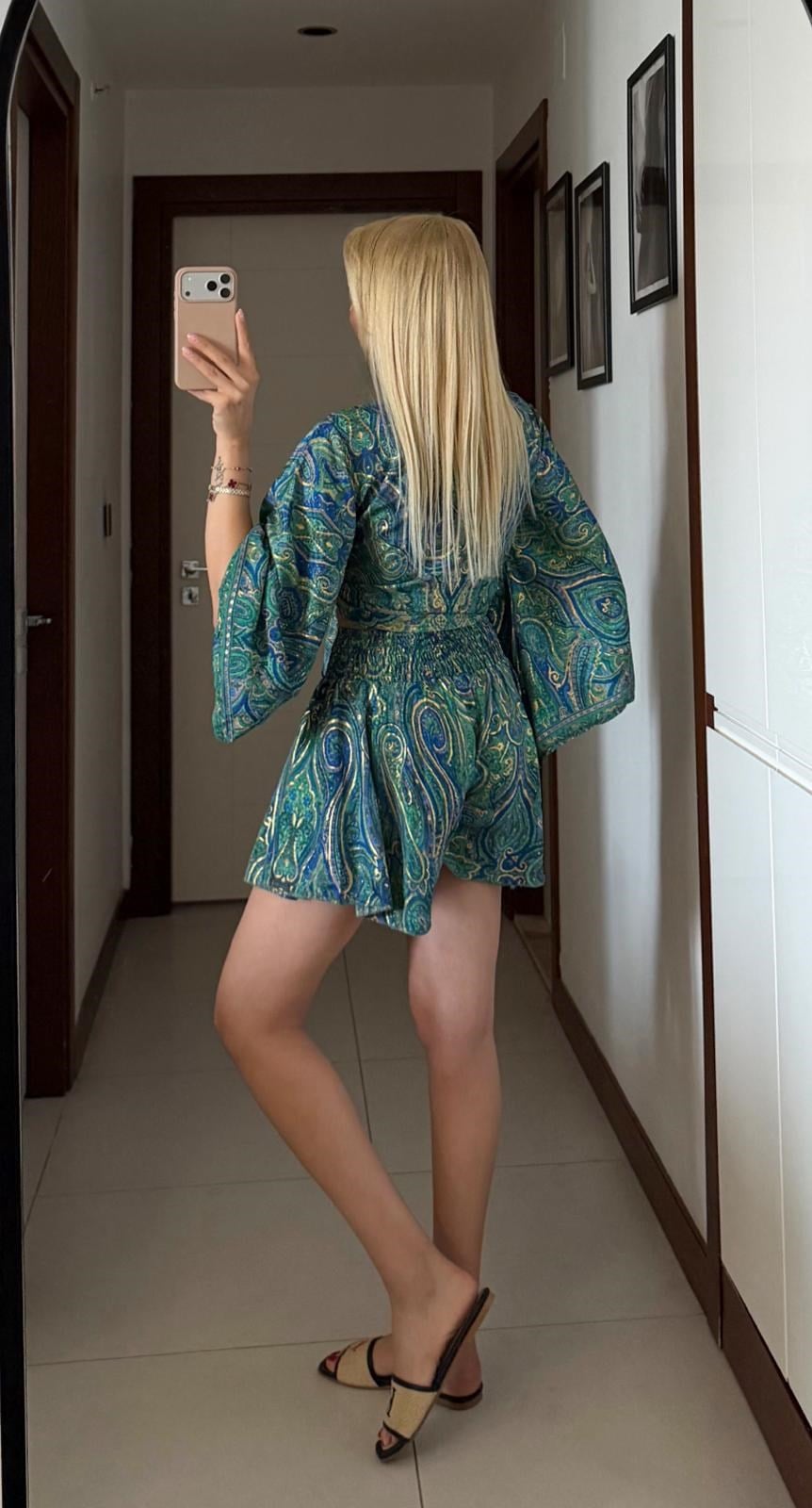 LENA HİNT İPEK BLUZ ŞORT TAKIM