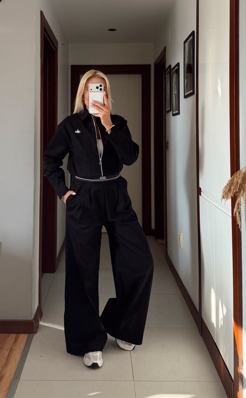 LOLA SİYAH FERMUARLI BÜZGÜLÜ CEKET PANTOLON TAKIM