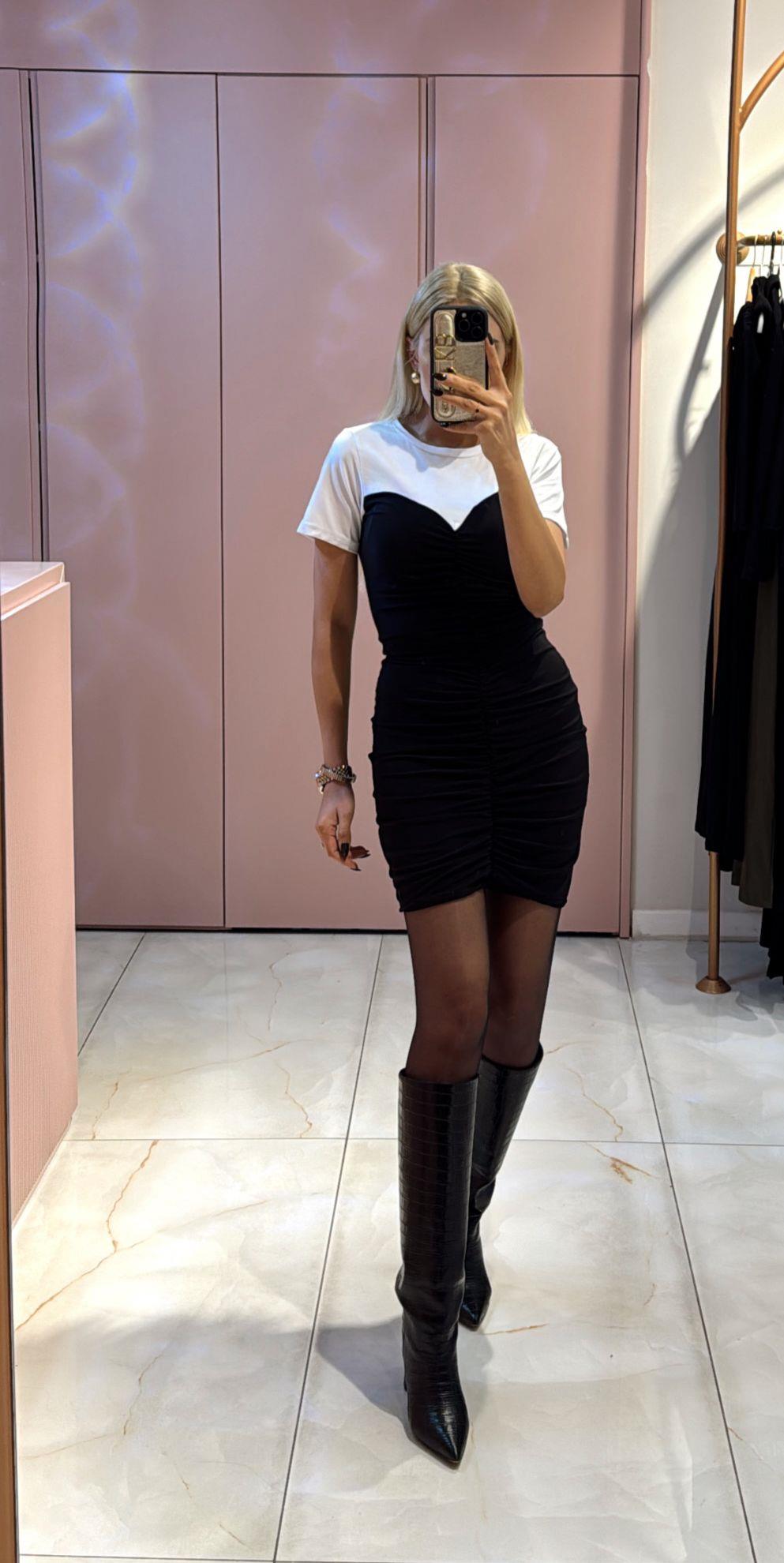 MARKA MUADİLİ TWST ELBİSE SİYAH