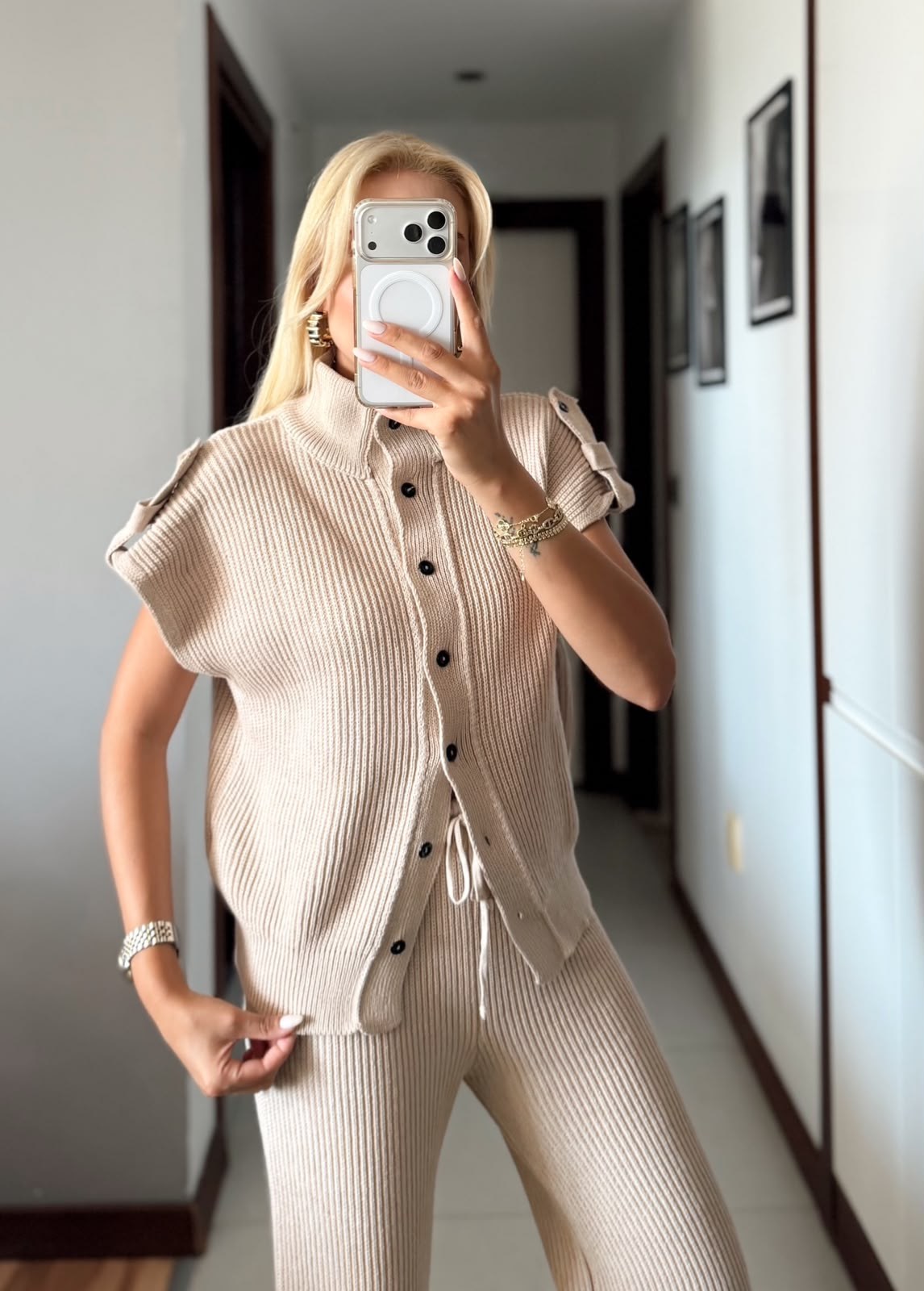 MEİRA EKRU KISA KOL TRİKO TAKIM