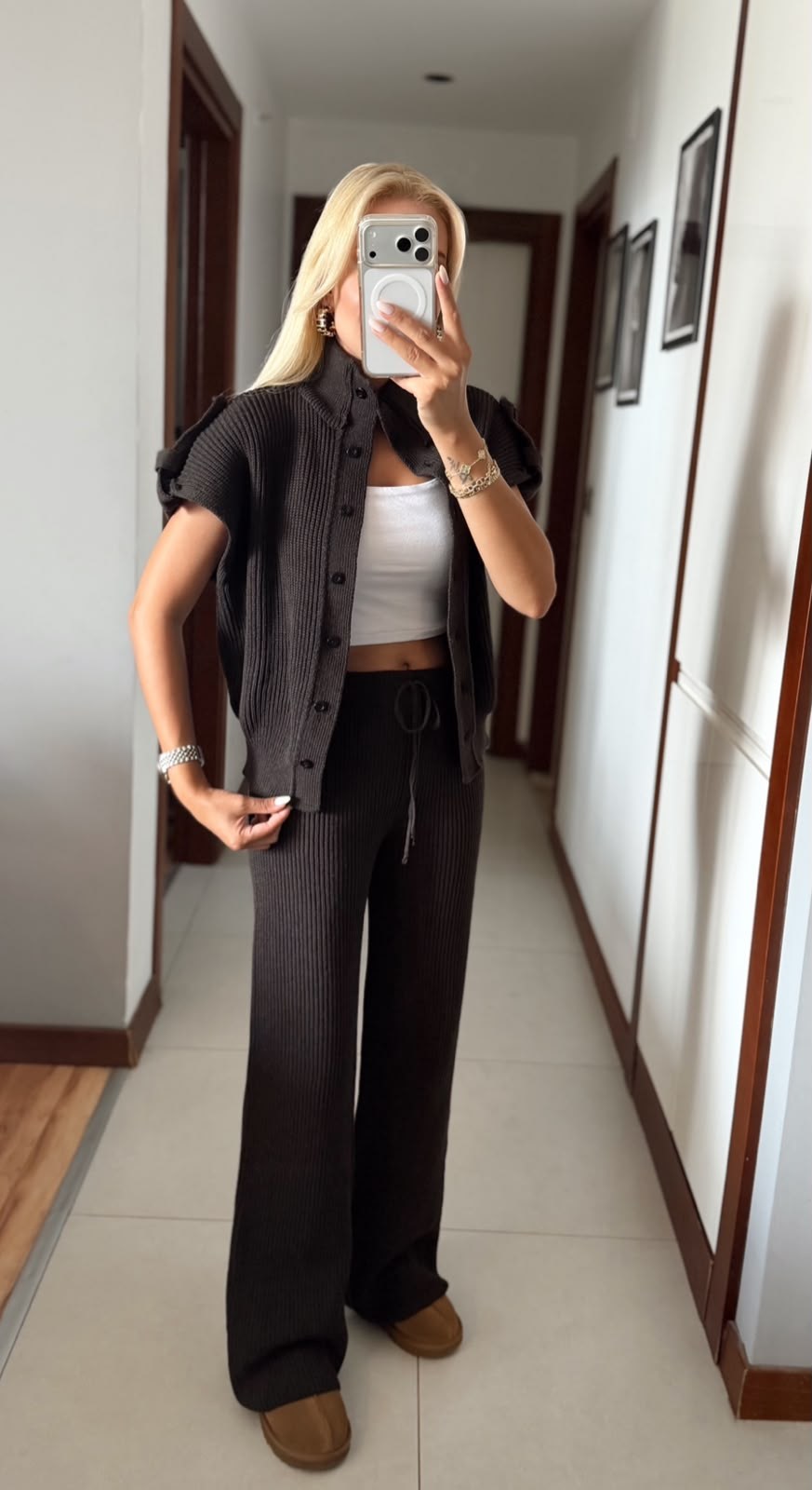 MEİRA KAHVE KISA KOL TRİKO TAKIM