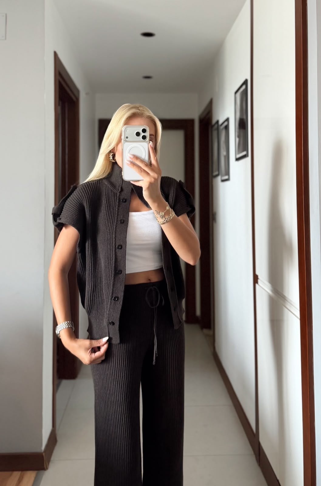 MEİRA KAHVE KISA KOL TRİKO TAKIM