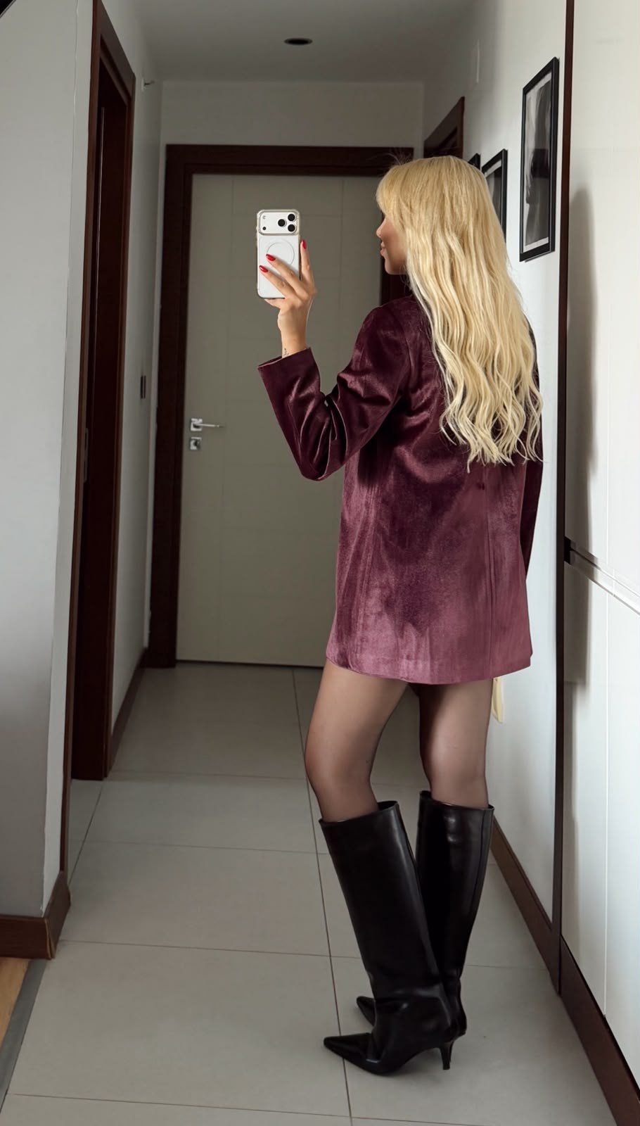 MOVERA MÜRDÜM KADİFE TEK DÜĞMELİ TASARIM CEKET