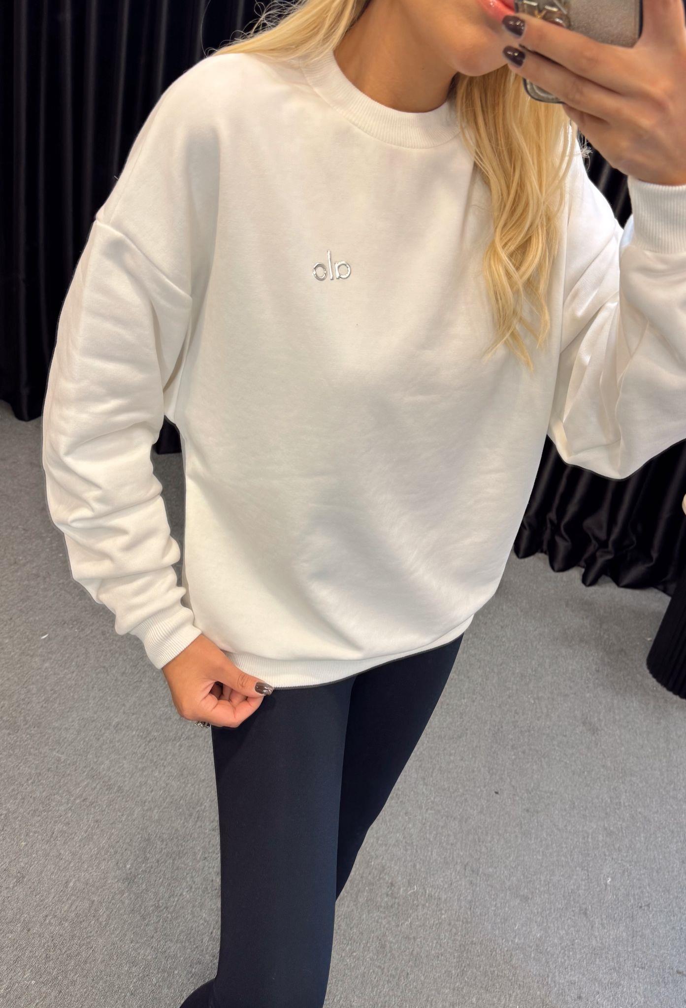 ORJ MARKA LOGOLU BASİC SWEATSHİRT BEYAZ