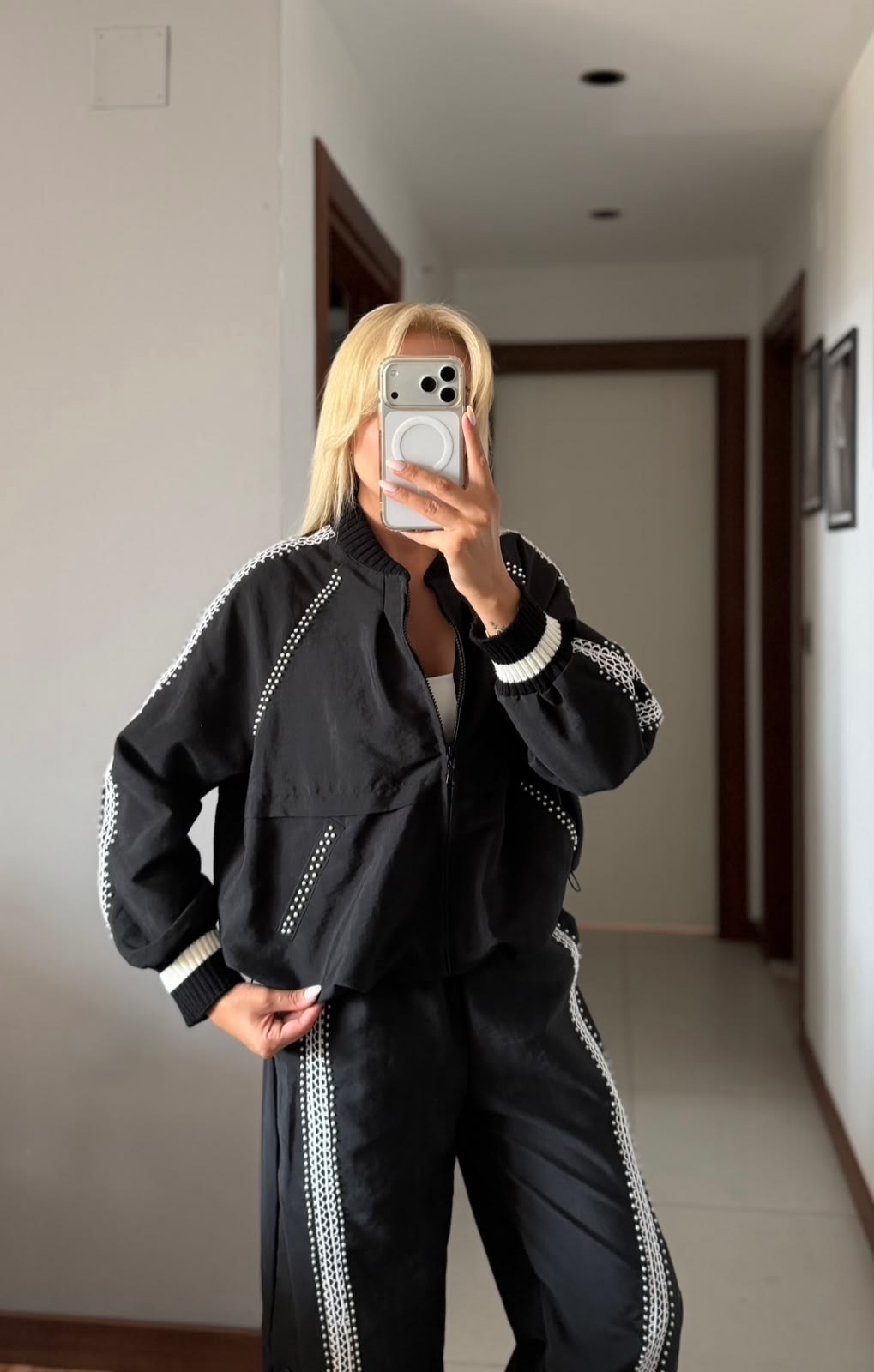 ORJ MODEL SİYAH DANTEL DETAYLI BONCUKLU PREMİUM TAKIM