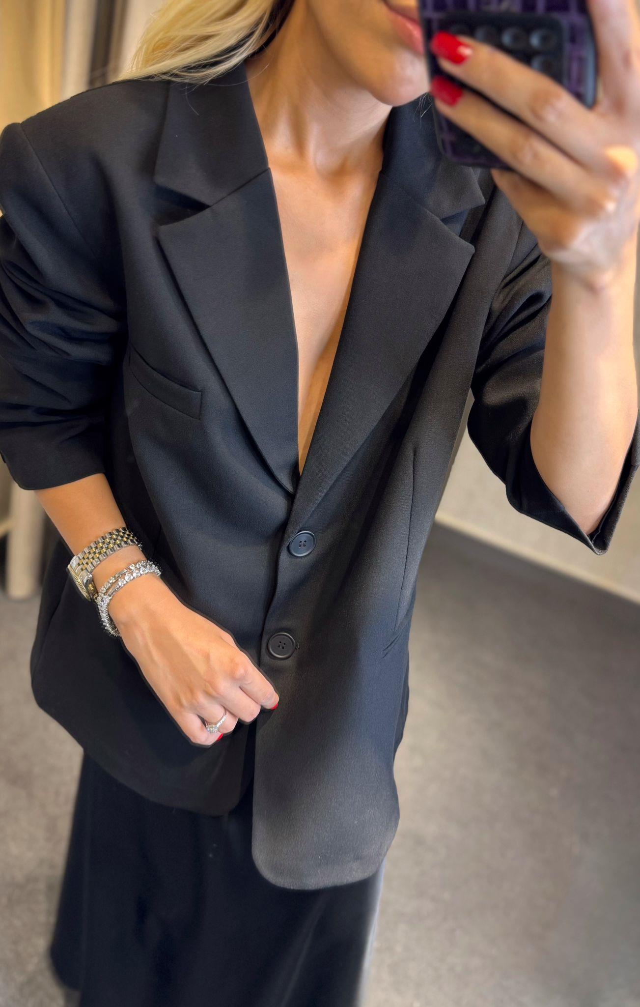 OVERSİZE BLAZER CEKET SİYAH