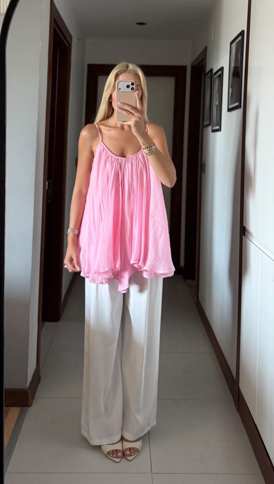 PEMBE MAVİ ZR MODEL ASKILI BLUZ