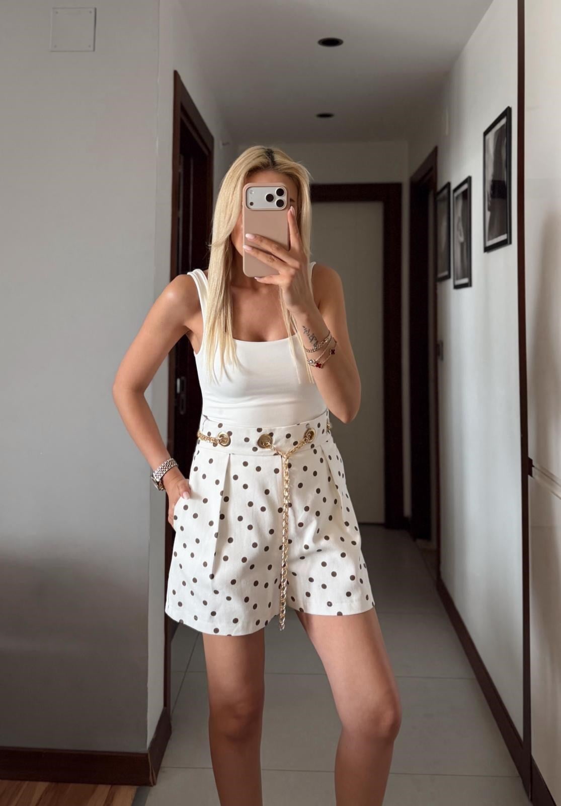 PUANTİYELİ ZİNCİR KEMERLİ ŞORT