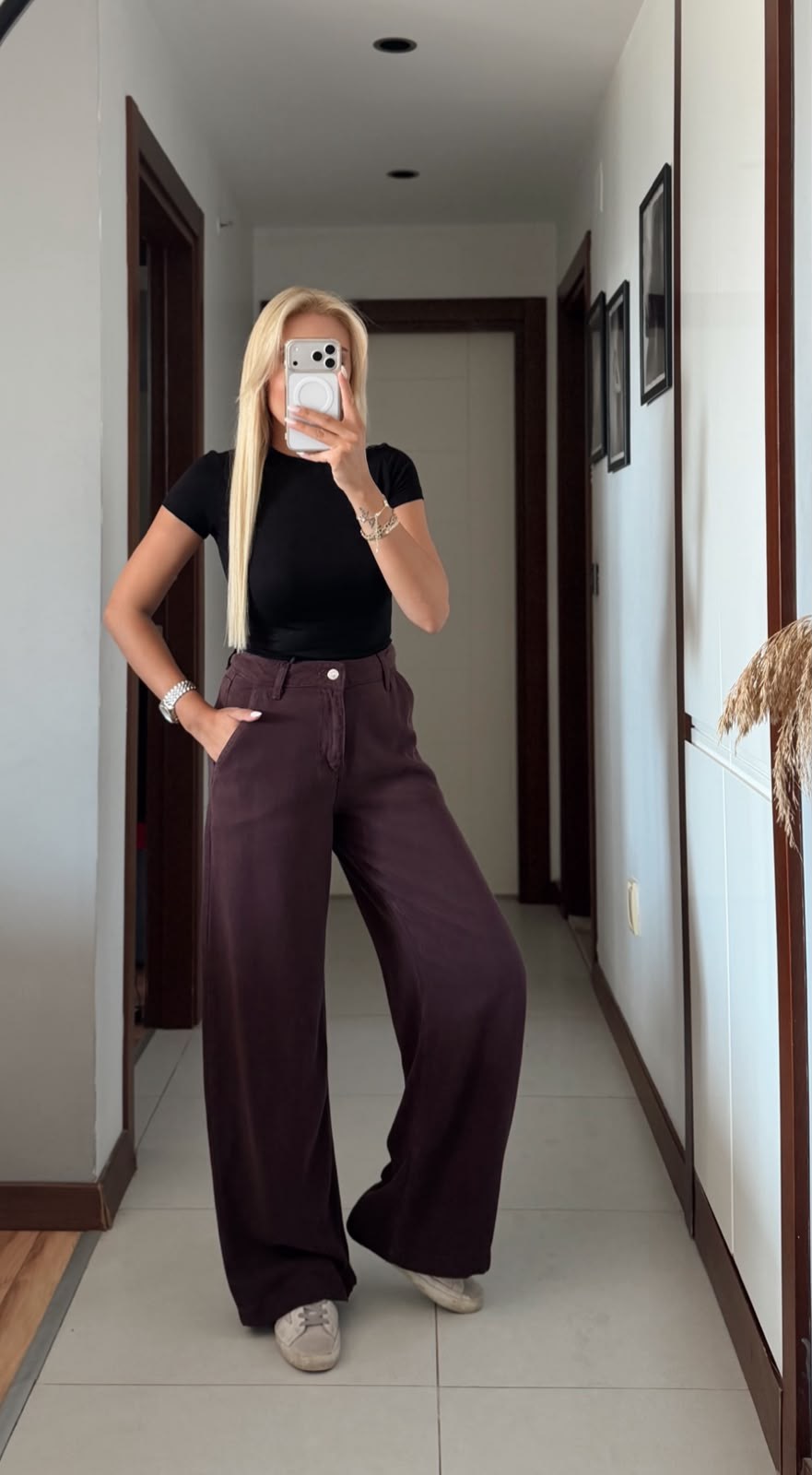 RHİN MÜRDÜM WİDE LEG TENSEL DENİM PANTOLON
