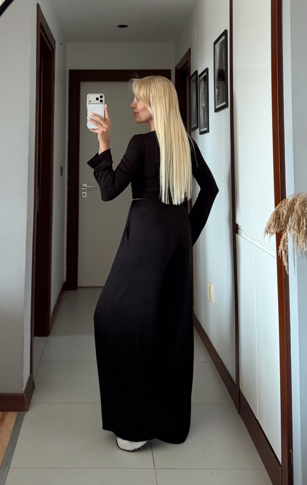RUSSİA SİYAH ÖNDEN BAĞLAMALI BLUZ PANTOLON TAKIM