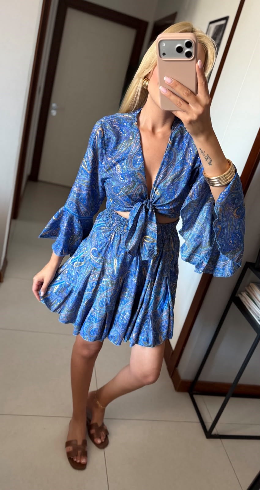 SAKS ALEXA HİNT İPEK BLUZ ETEK TAKIM