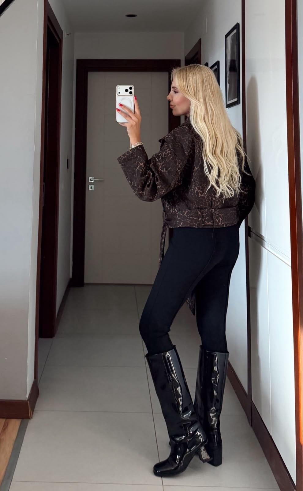 SELİNA LEOPAR DESEN GABARDİN CEKET