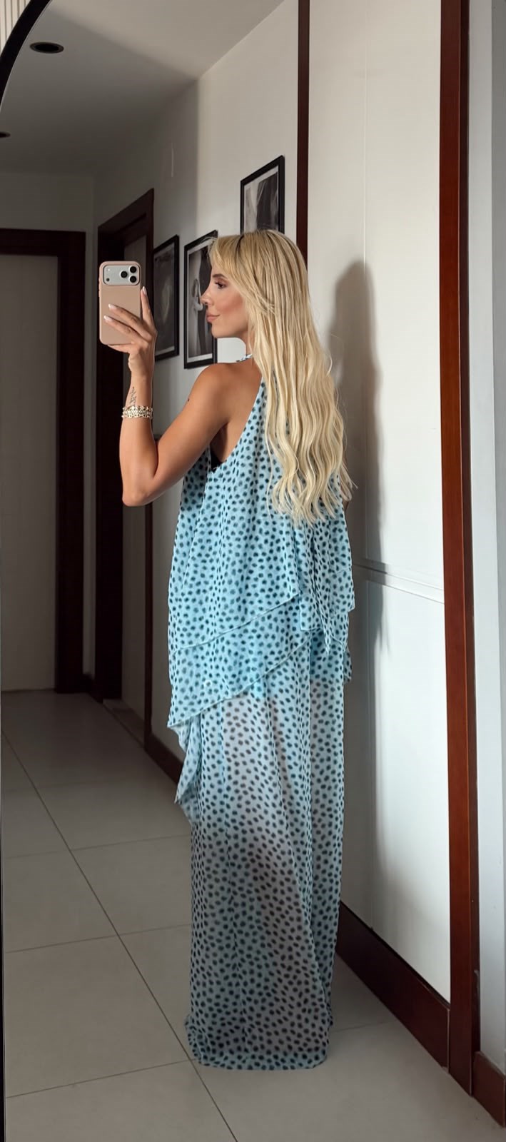 SERY MAVİ ŞİFON TRANSPARAN İKİLİ TAKIM