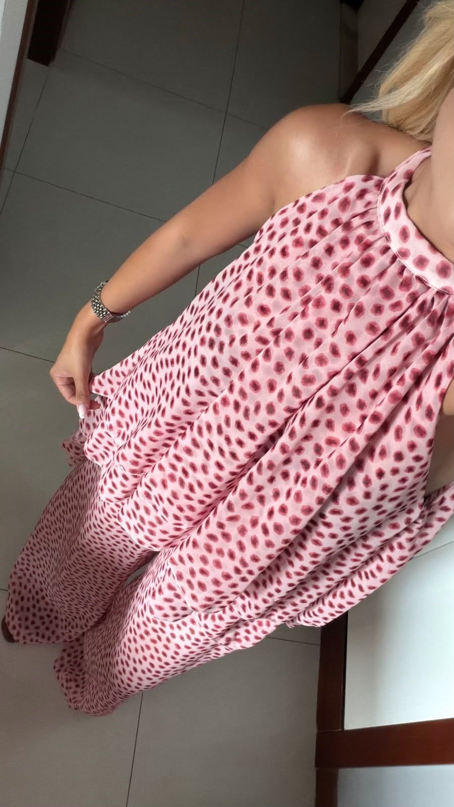 SERY PEMBE ŞİFON TRANSPARAN İKİLİ TAKIM