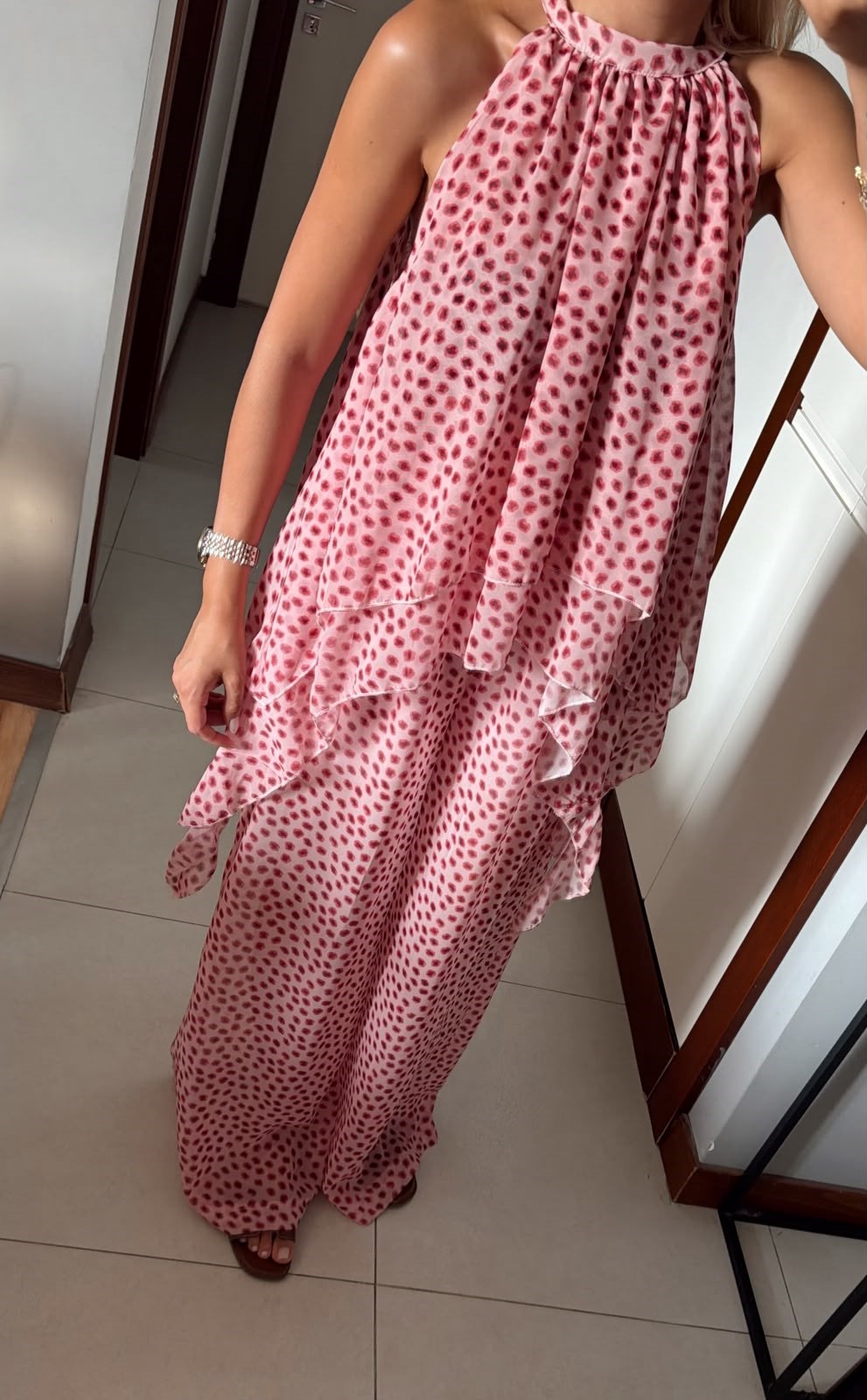 SERY PEMBE ŞİFON TRANSPARAN İKİLİ TAKIM