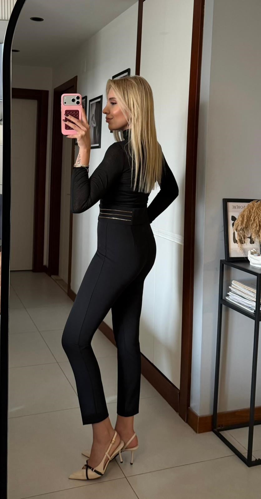 SİYAH PREMİUM BELİ FERMUAR DETAYLI PANTOLON