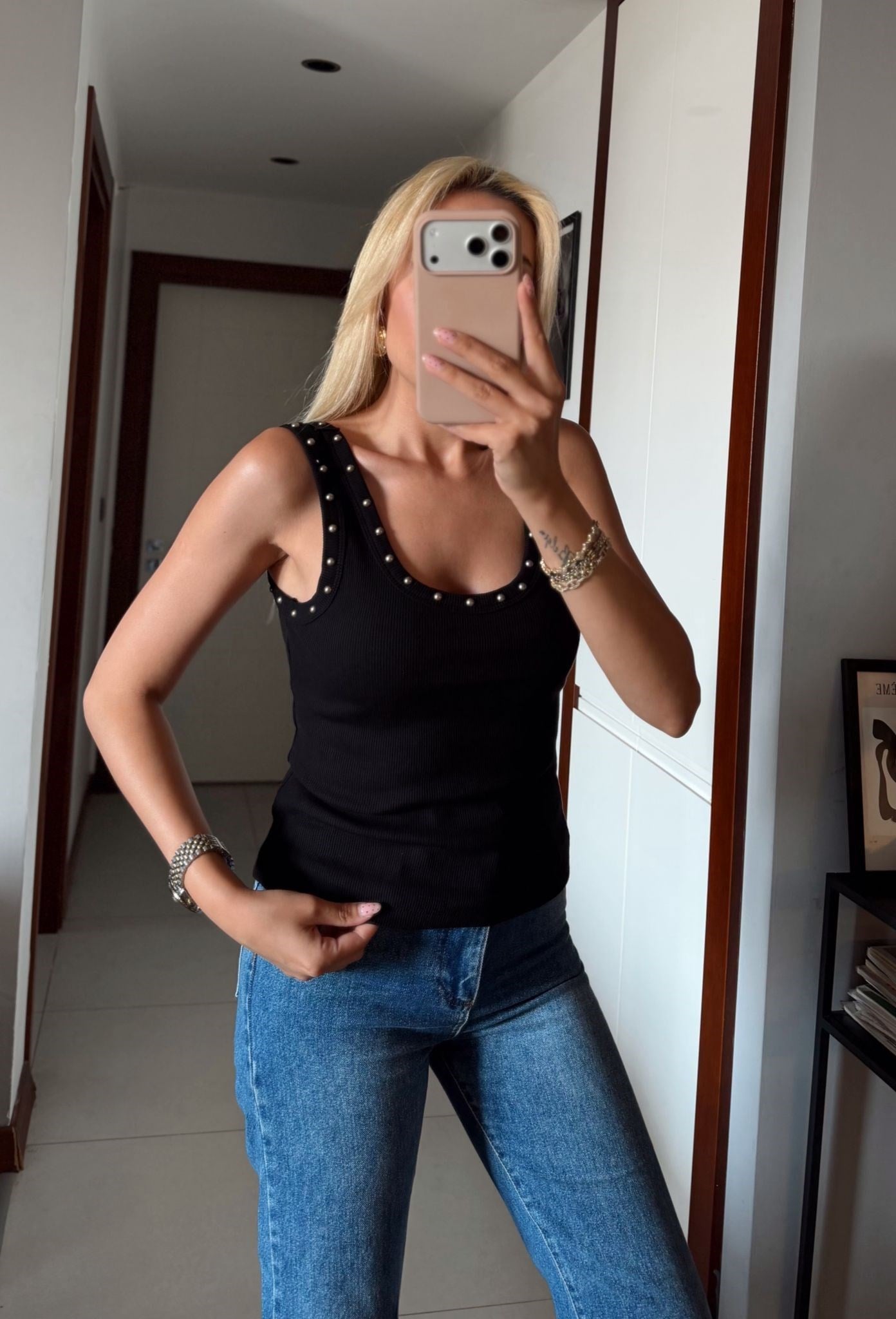 SİYAH ZIMBA DETAYLI FİTİLLİ ATLET