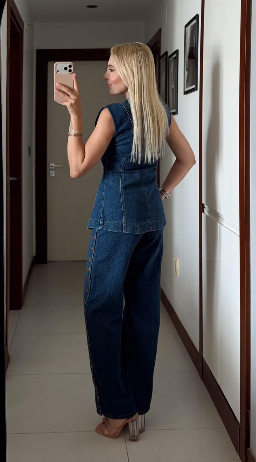 TASARIM NOC MODEL DÜĞMELİ DENİM TAKIM