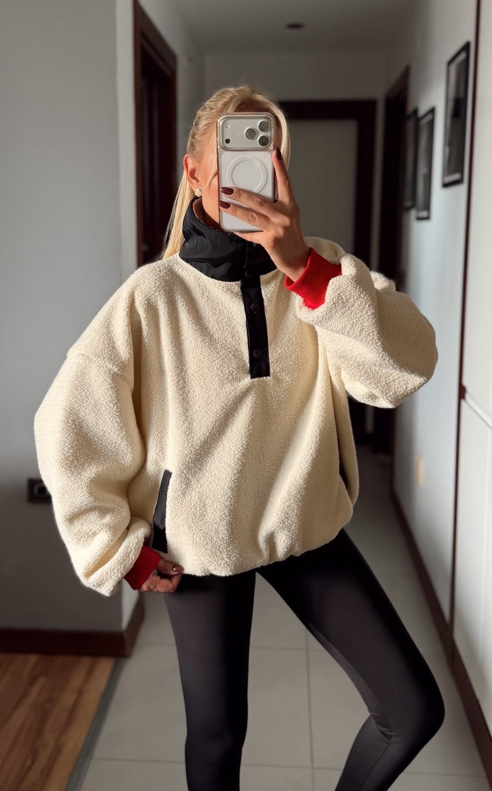 TEDDY NAKIŞLI PELUŞ SWEAT