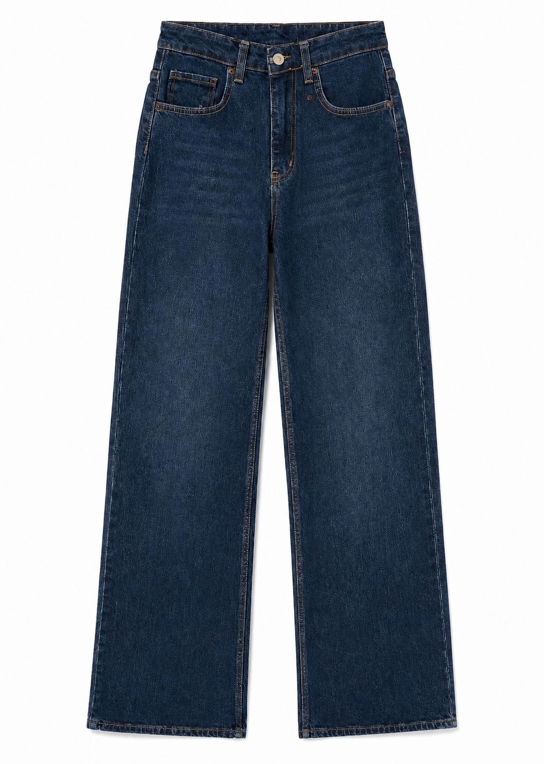 ZR MODEL KOYU MAVİ  YÜKSEK BEL WİDE LEG JEAN