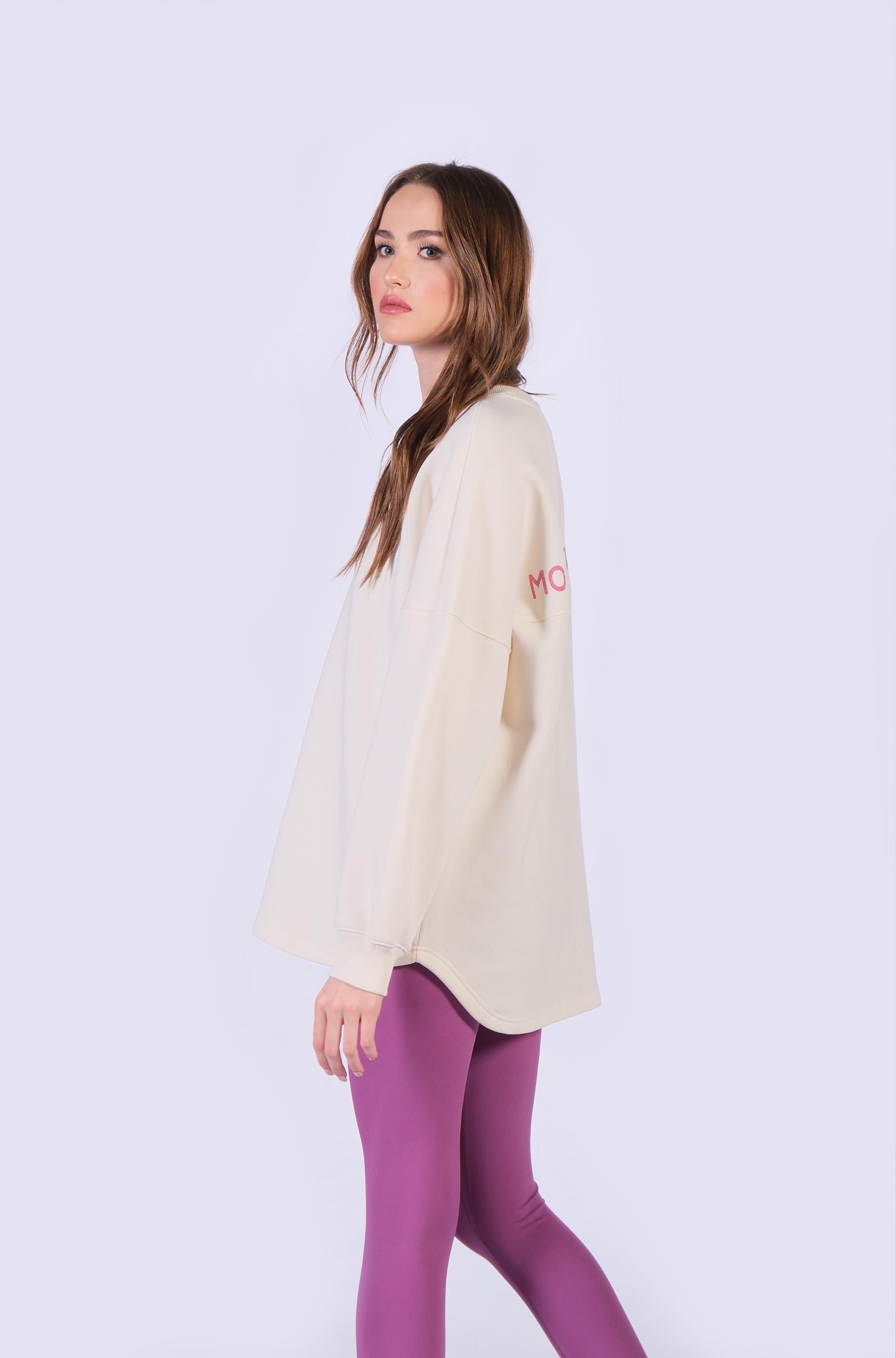 Oversize Baskı Detaylı Sweatshirt