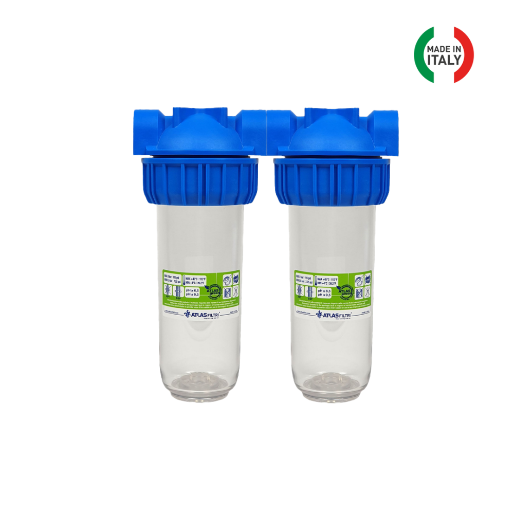 10'' 3P Duplex Senior Housing 1'' Daire Girişi Su Arıtma Filtre Kabı (İkili)