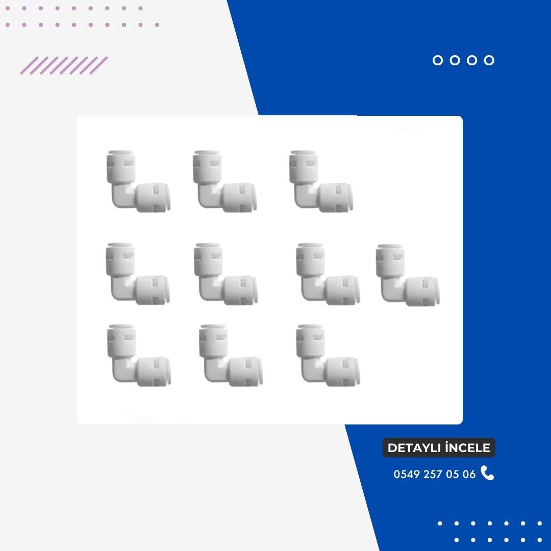 10 Adet İki Taraflı Quick Dirsek (L Dirsek)