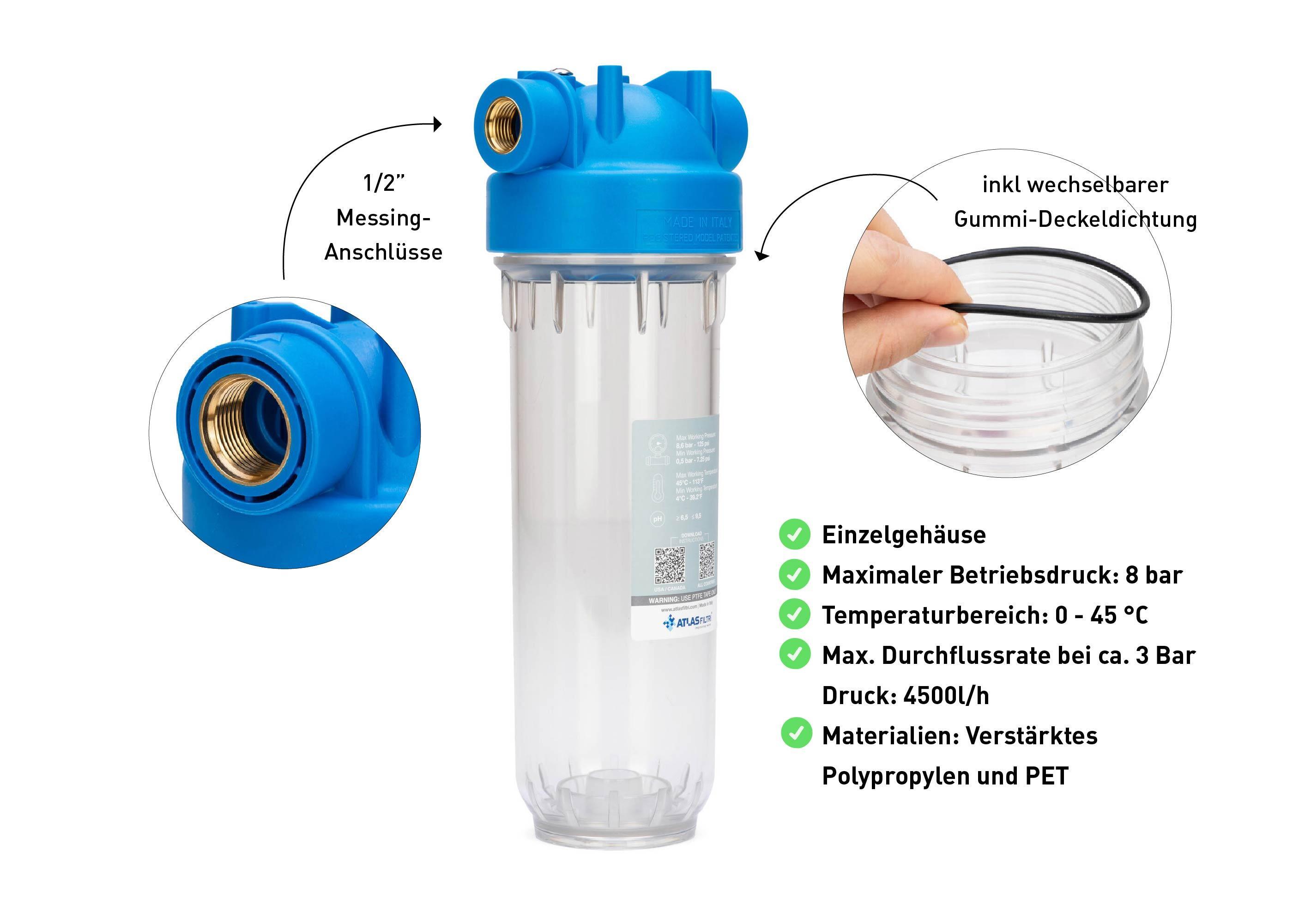 10'' DP Senior Housing 1'' Daire Girişi Su Arıtma Filtre Kabı