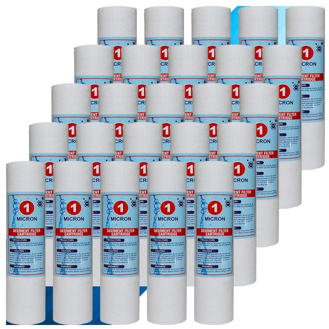 25 Adet 10'' 1 Mikron Sediment Filtre (Spun Filtre)