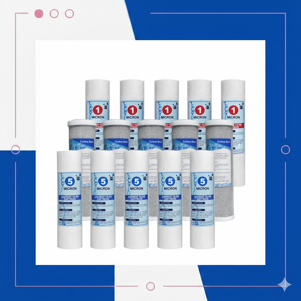 Açık Kasa 10 İnc Su Arıtma Cihazı Filtresi Ekonomik Paket (5 Takım)