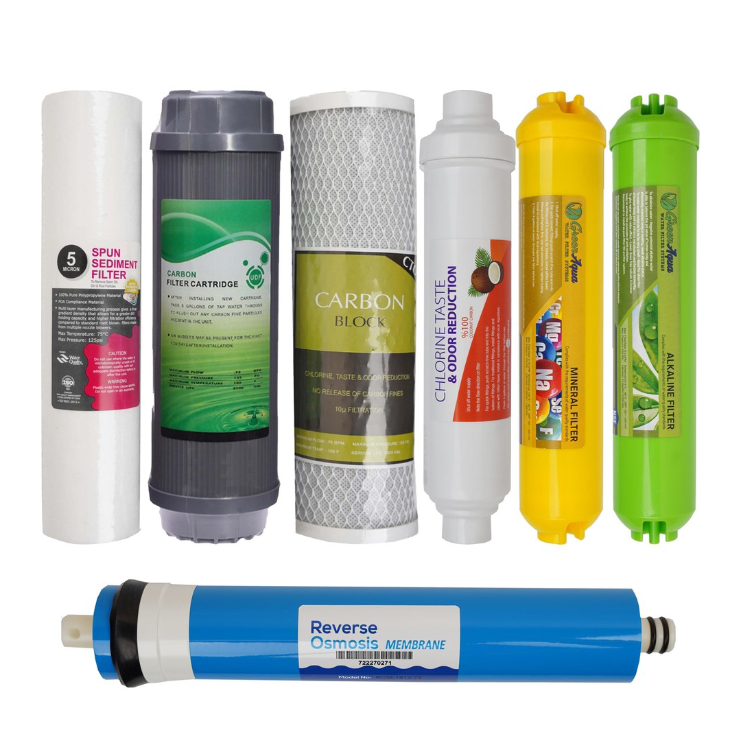 Açık Kasa Su Arıtma Cihazı Filtresi 7li Filtre Seti Çift Karbonlu